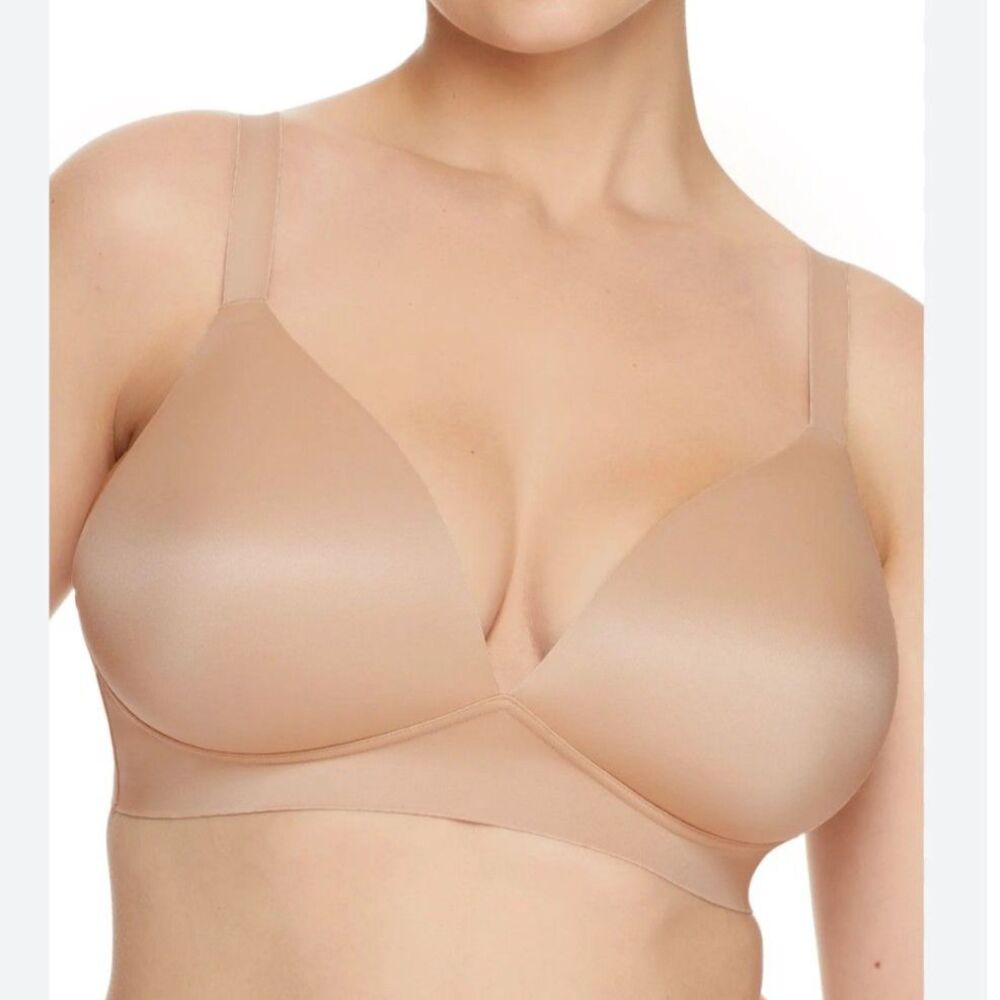 Women's Bali ComfortLite Soft Nude Tan T-Shirt Bra #3460 Wireless Easy SIZE XL